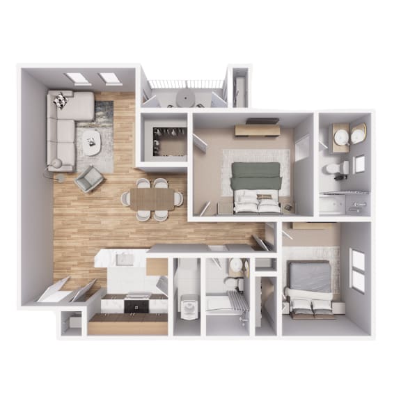 A series of images showing different room layouts.