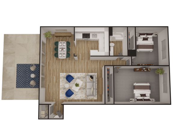 Floor Plan  a floor plan of a one bedroom apartment
