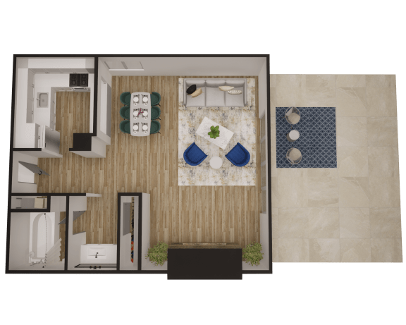 a floor plan of the apartment