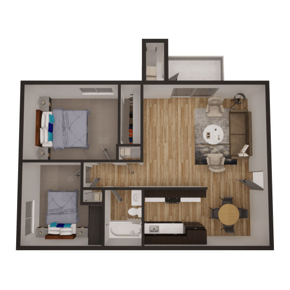 a floor plan of a 2 bedroom apartment
