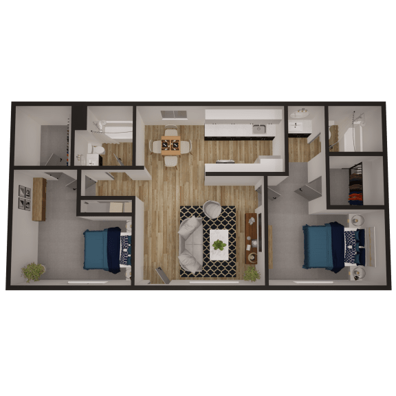 a floor plan of a 1 bedroom apartment