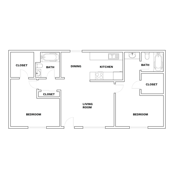 a floor plan of a bedroom apartment