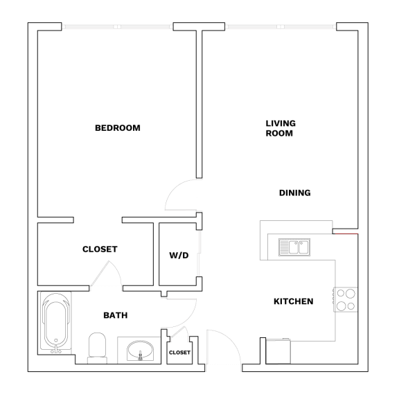 a floor plan of a small room with a bathroom and a living room