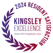 the logo of the kingsley excellence program at Riverton of the High Desert Apartments, CA