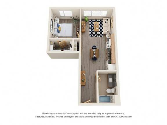 Floor Plan  1 bath 1 bath C at Cedar Crossing, Seattle, Washington