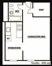 Floor Plan  Studio 1 bath B at Cambridge Apartments, Seattle, WA