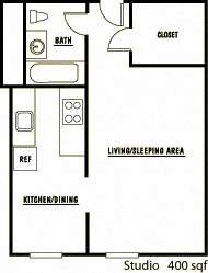 Studio 1 bath A at Cambridge Apartments, Seattle, WA, 98101