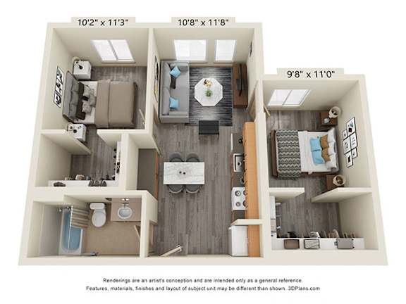 2 bed 2 bath at The Aries at Bitter Lake Apartments, Seattle