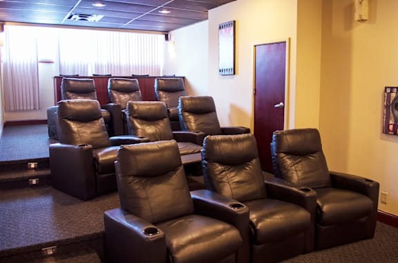 Theater room with Leather Chairs at Vista Condominiums, Kansas City, KS, 66103