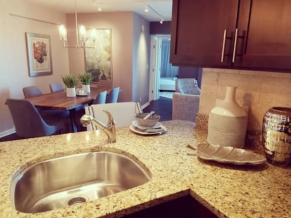 Open kitchen counter at Vista Condominiums, Kansas City, KS