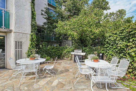 Outdoor Patio with Table and Chairs at Vista Condominiums, Kansas City