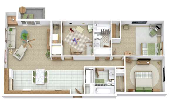 A series of images showing different rooms of a house.