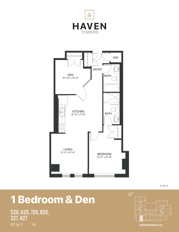Haven 1Bedroom Plus Den