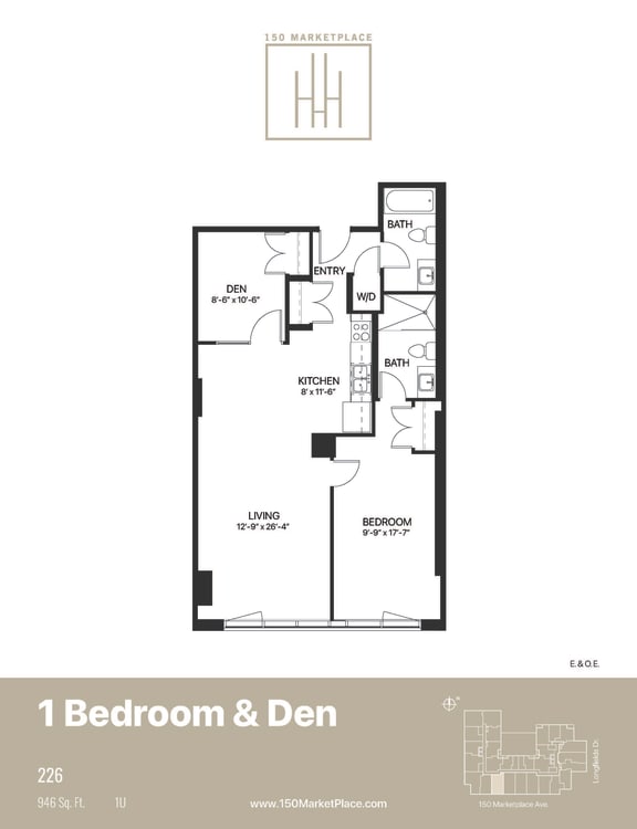 1U Floor Plan at 150 Marketplace, Ontario