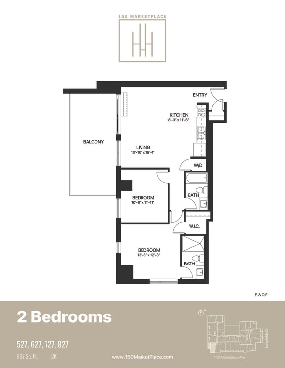 2K Floor Plan at 150 Marketplace, Ottawa, K2J 5R5