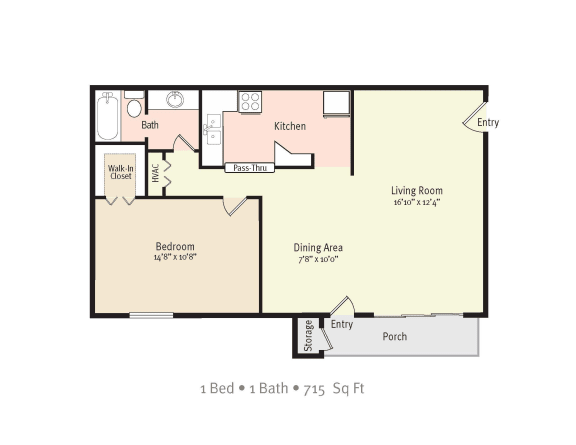 a floor plan of a bedroom apartment
