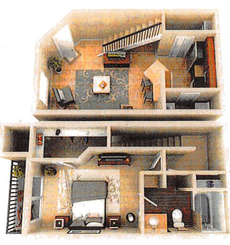 HIBISCUS Floor Plan at Waterford Park Apartment Homes, LLC, Florida, 33319