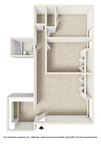 Willow 2 Floor Plan at Aspen Grove Apartment Homes, Warminster, PA 18974