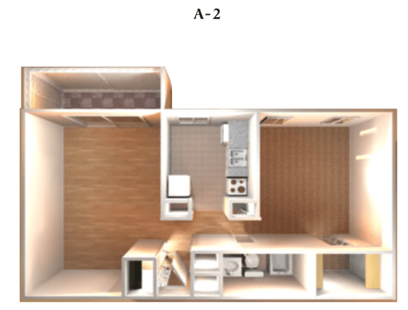 Floor Plan A-2 at DEL ORO APARTMENT HOMES, Plantation, Florida
