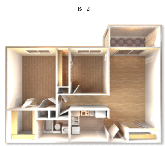 Floor Plan B-2 at DEL ORO APARTMENT HOMES, Plantation