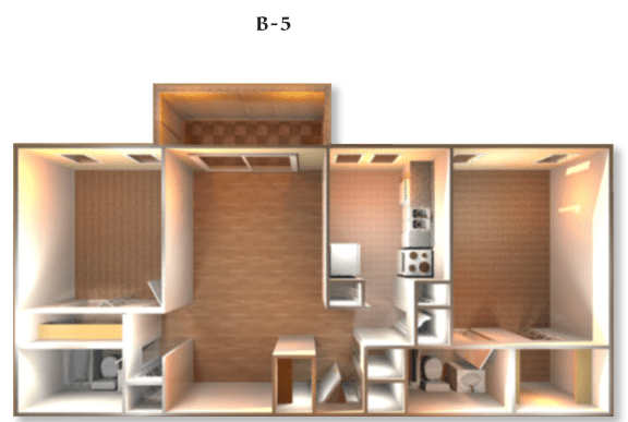 Floor Plan B-5 at DEL ORO APARTMENT HOMES, Plantation, FL