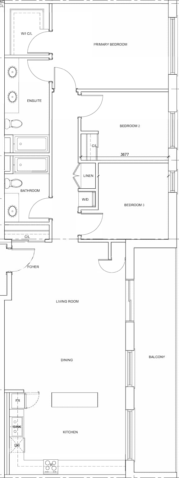 A floor plan of a house with labeled rooms such as "Kitchen" and "Bedroom 1".