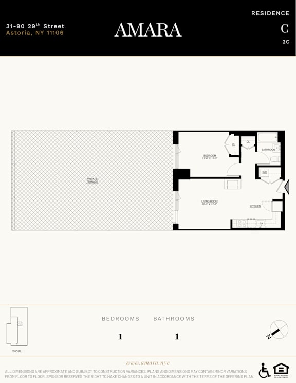 A floor plan for a residence at 31-90 29th Street, Astoria, NY 11106.