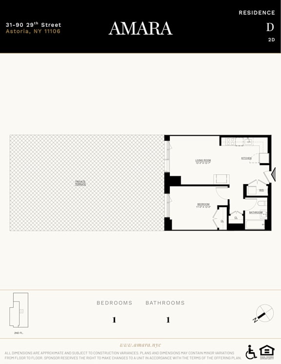 A floor plan for a residence in Amara, New York.