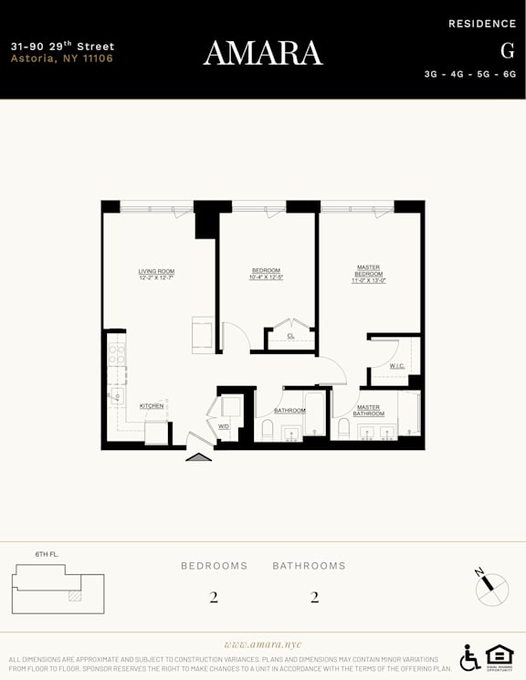 A floor plan for an apartment in Amara Residence.