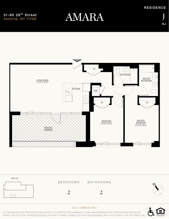 A floor plan for an apartment in Amara Residence.