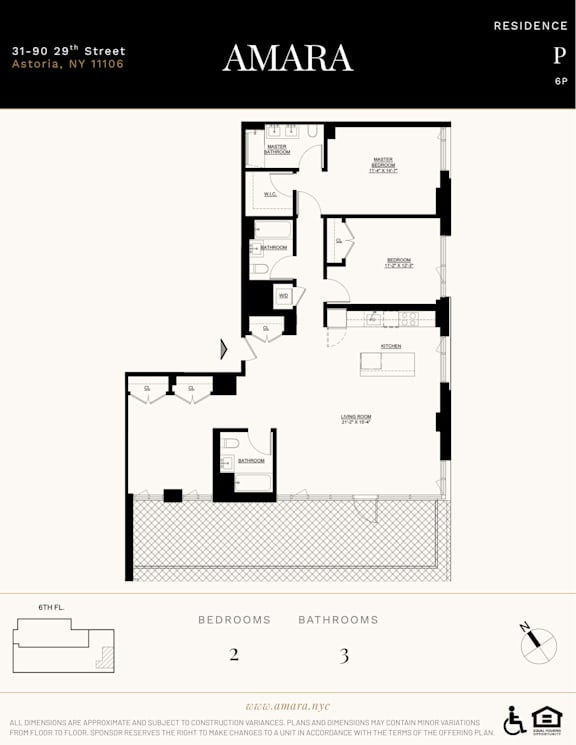 A floor plan for 6P