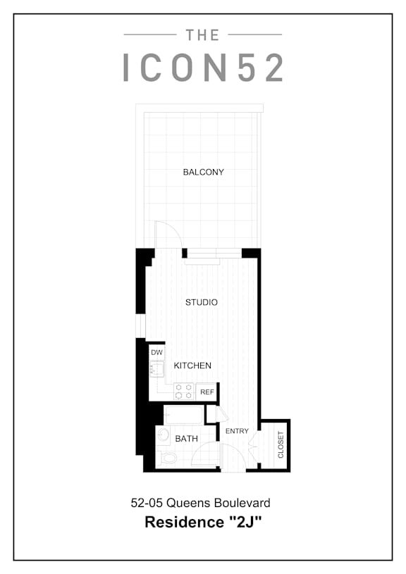 Unit Type 2J Floor Plan at The Icon 52 Apartments, Woodside