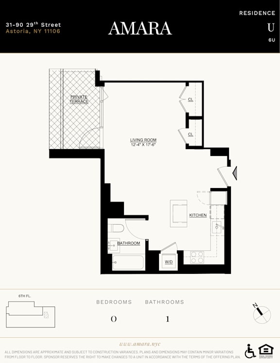A floor plan for an apartment in Amara Residence.