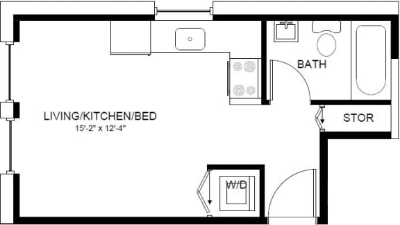 a small floor plan with a bathroom and a toilet
