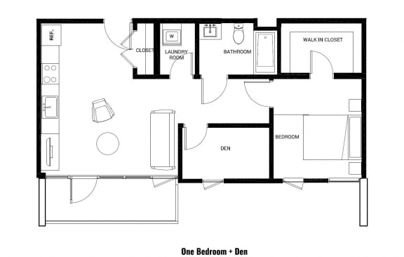 a floor plan of a house with an open floor plan with a bedroom and bathroom