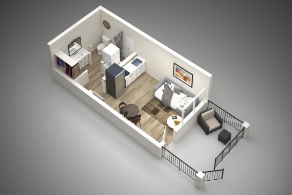Studio 1 bath B Studio 1 bath B at Presidio Palms Apartments, Tucson