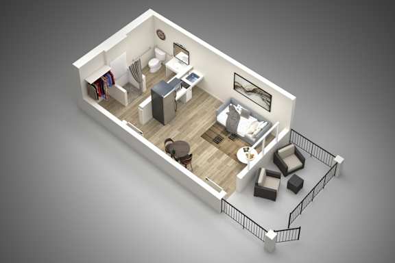 Studio 1 bath J at Presidio Palms Apartments, Tucson, AZ