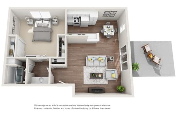 1 bed floorplan