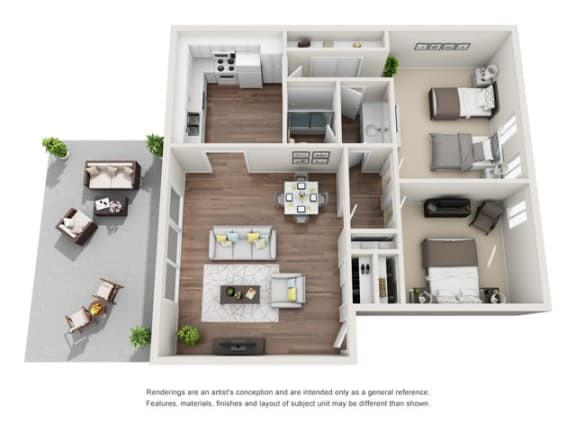 2 bed floorplan