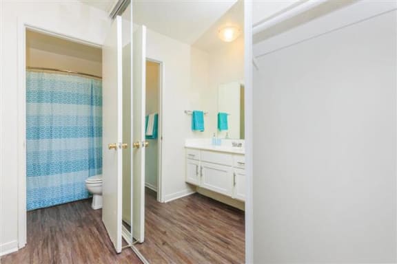 a bathroom with a toilet a sink and a mirror