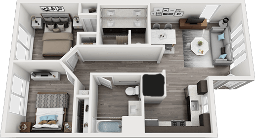The Edge 2x2 floorplan