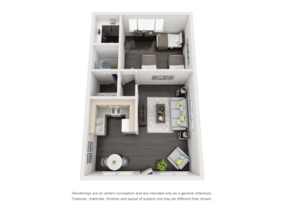 1 bedroom floorplan