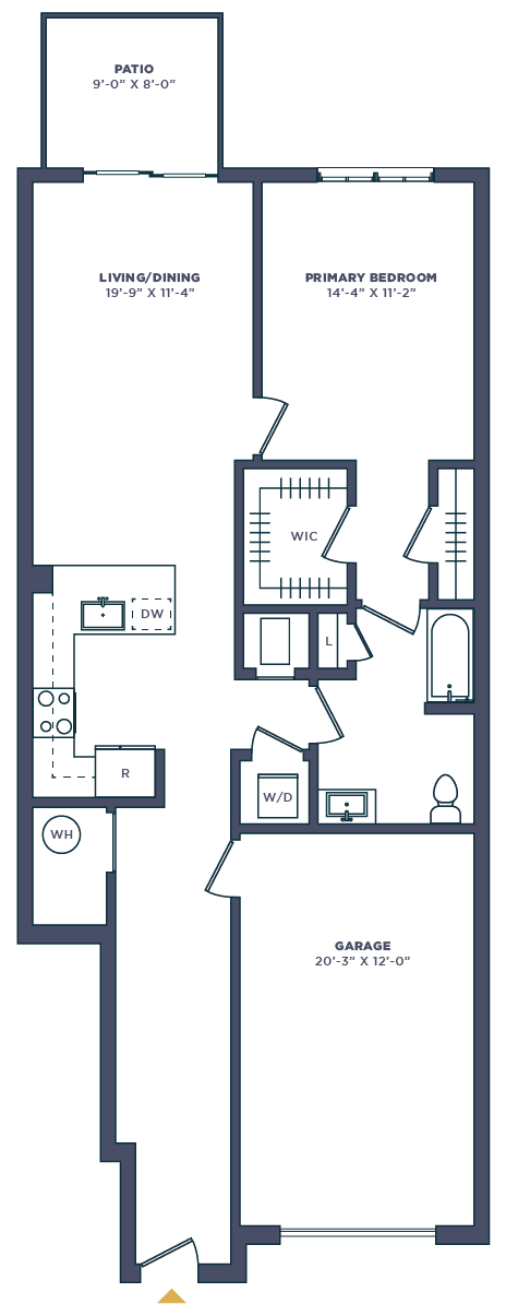 a floor plan of a house with a staircase leading up to the second floor