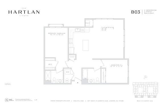 A floor plan for a property by Hartlan LLC.