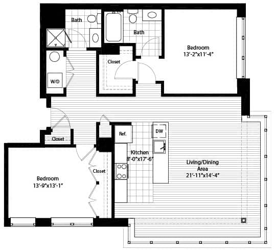 Floor Plan  B11 RSE Floorplan at RiversEdge, Weehawken, NJ
