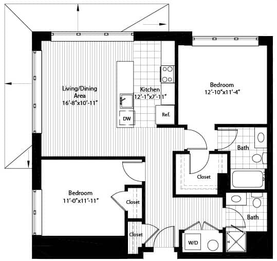 Floor Plan  B2 Floorplan at RiversEdge, Weehawken