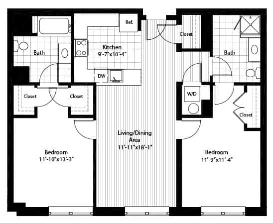 Floor Plan  B4 Floorplan at RiversEdge, Weehawken, New Jersey
