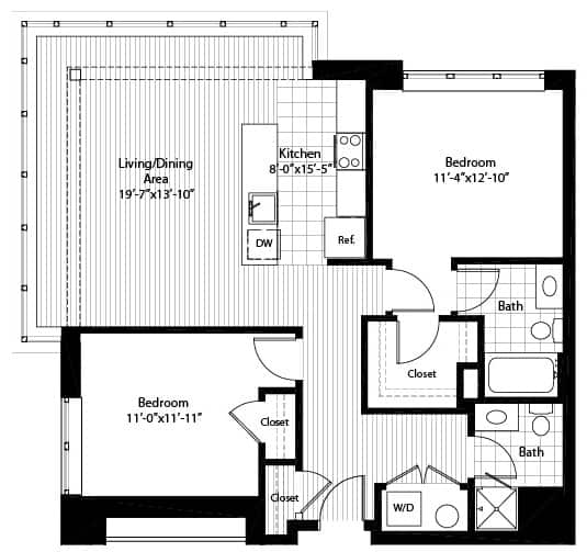 Floor Plan  B6 Floorplan at RiversEdge, New Jersey, 07086