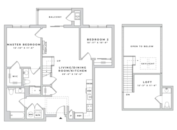 the floor plans of two floors of a house
