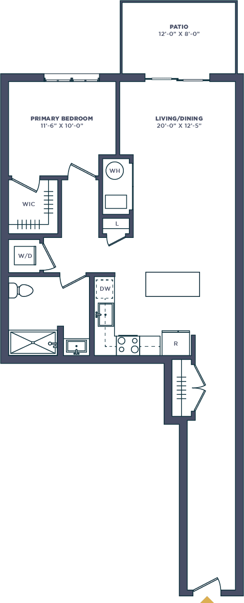 A floor plan of a building with rooms labeled.